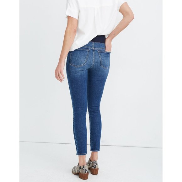 NWT Madewell Maternity Over-the-Belly Skinny Crop Jeans in Dewey Wash 24 - Picture 3 of 7